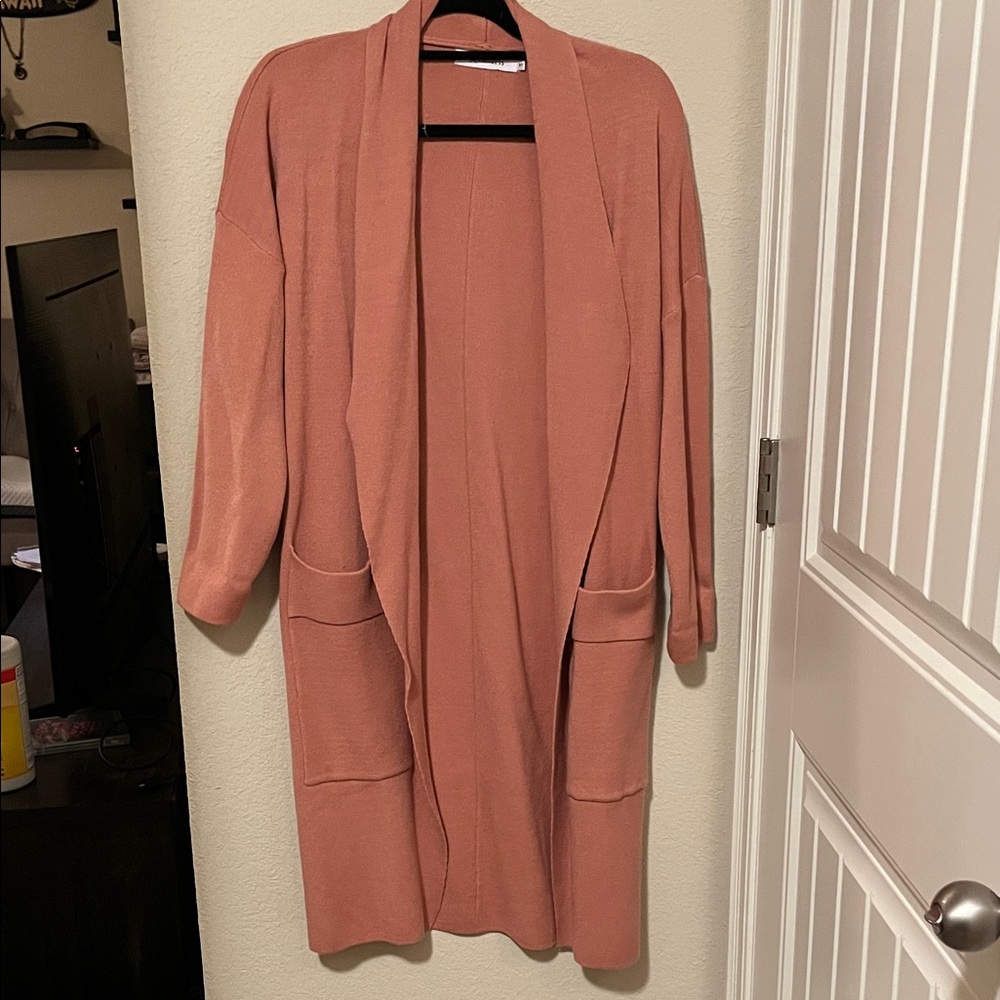 Women's Open Front Cardigan Sweater - Pink
